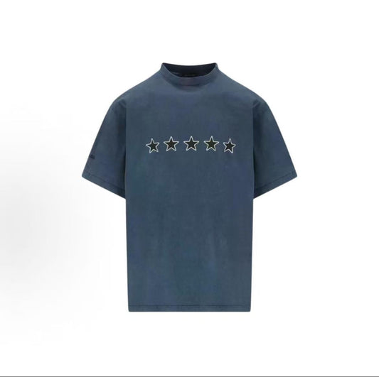 Balenciaga SS26 Solid Star Patterned Letter Sleeveless Roundneck T-Shirt - Regular Fit - Men's Style