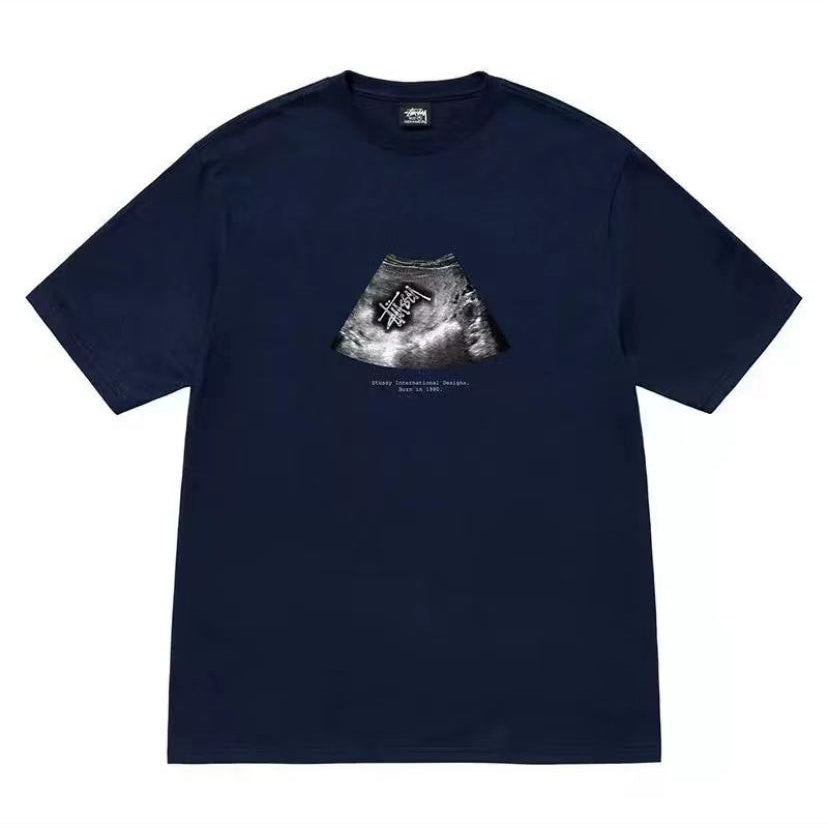 STUSSY PROJECTION PRINT TEE NAVY