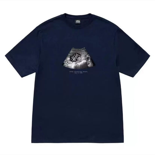 STUSSY PROJECTION PRINT TEE NAVY