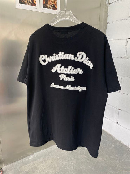‘CHRISTIAN DIOR ATELIER’ T-SHIRT RELAXED FIT BLACK COTTON JERSEY – DOT020