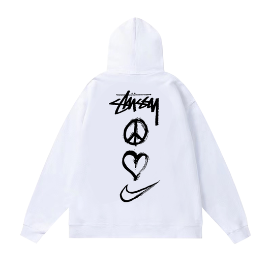 STUSSY ×NIKE  HOODIE WHITE