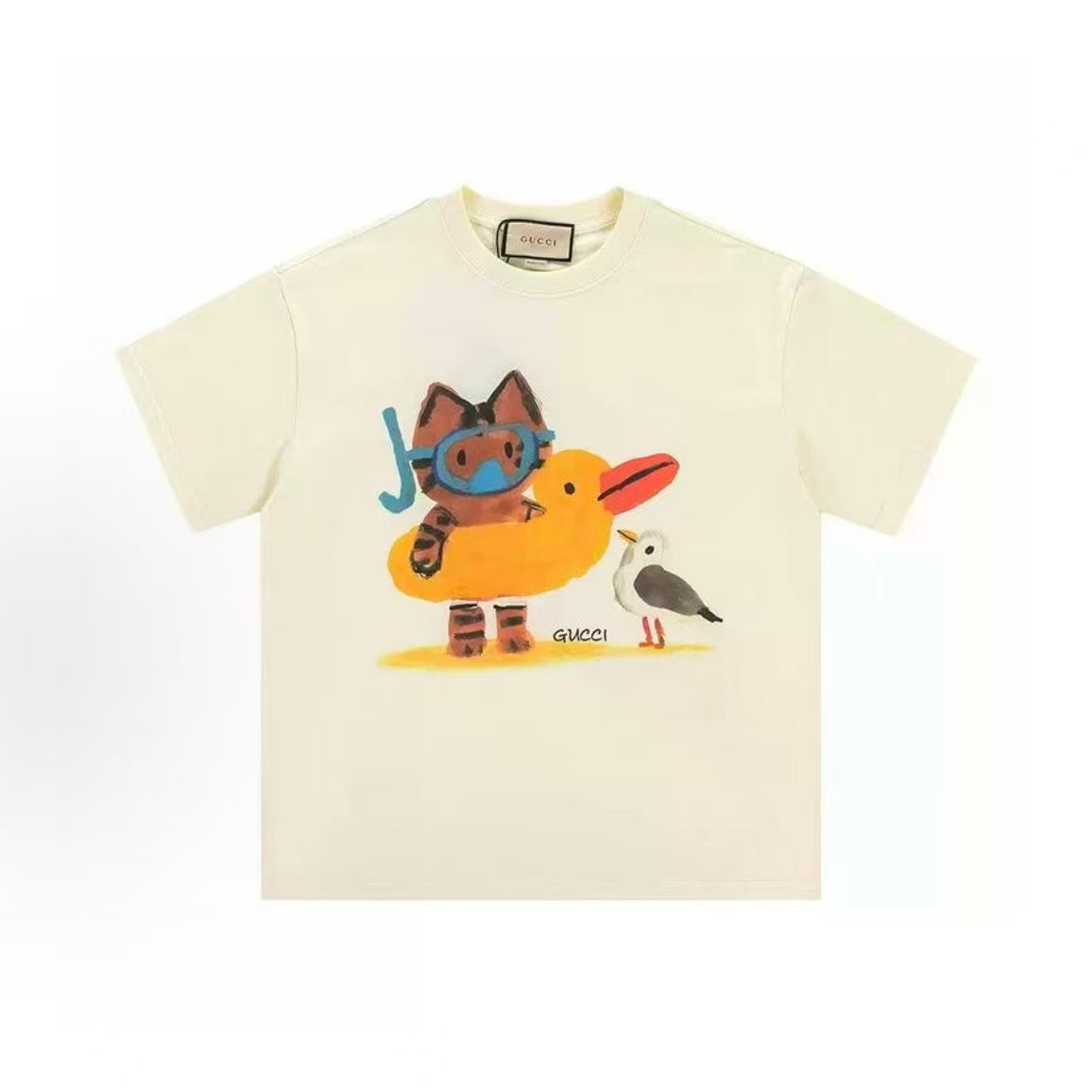 GUCCI Gucci Summer Cute Summer Short-Sleeved Round-Neck T-Shirt - Unisex style