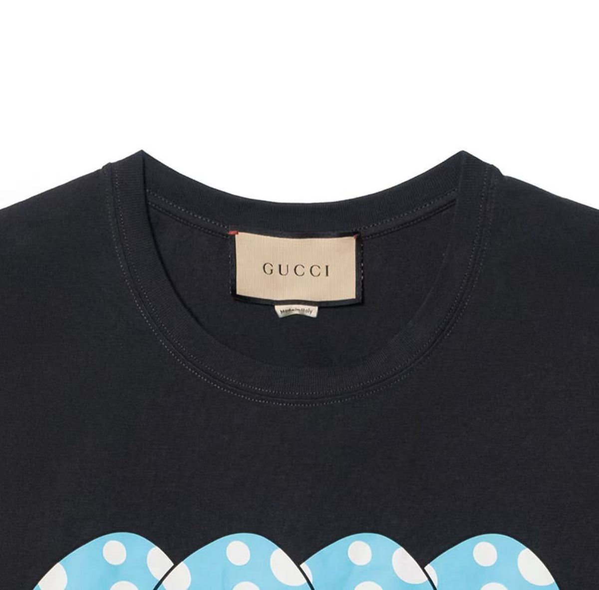 GUCCI 2023 Fall Collection Mushroom Letter Pattern Round-neck Short-sleeved T-shirt for Men - Black