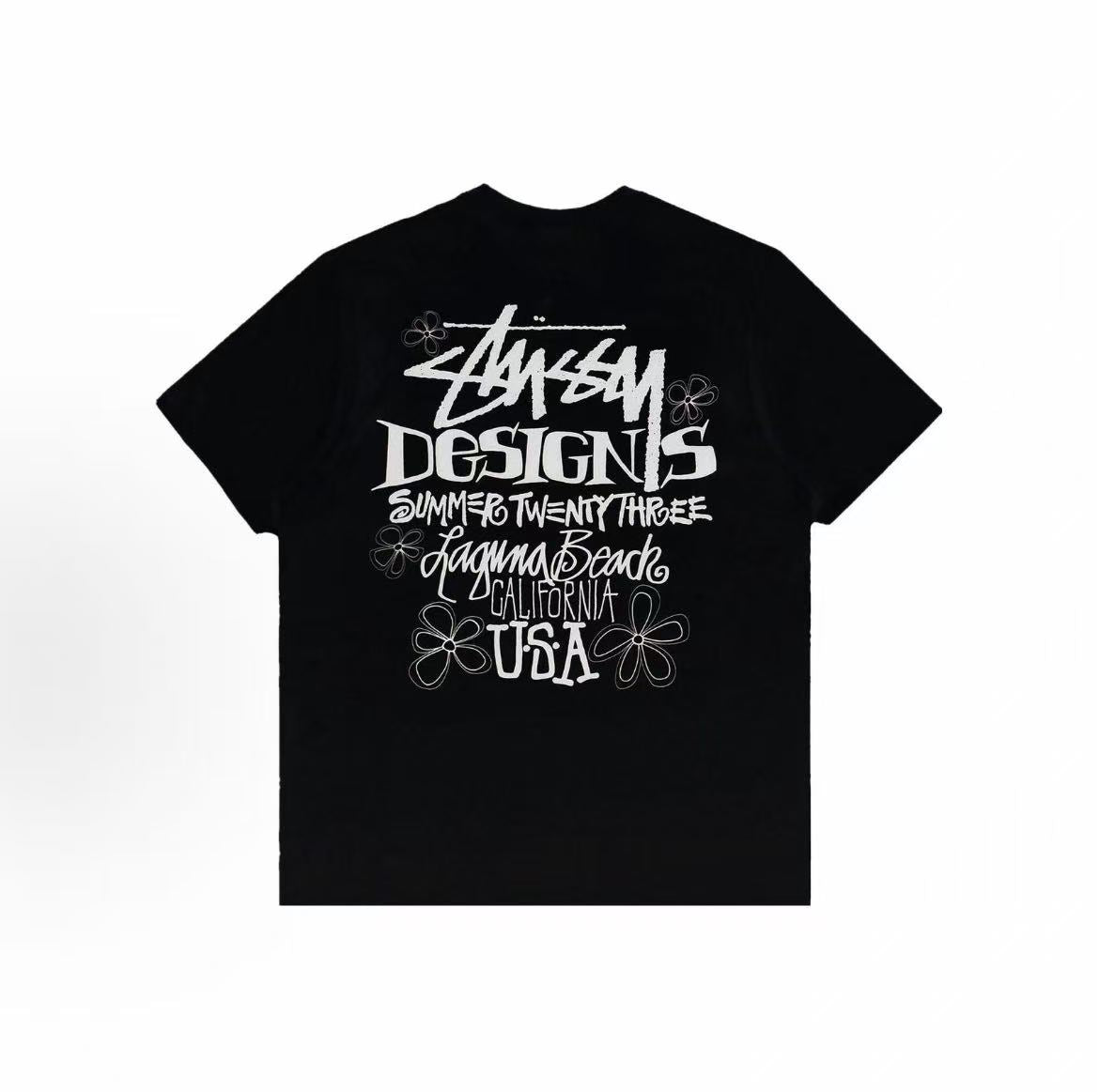 Stussy SS23 Summer LB Tee Collection - Round-neck Letter Patterned Printed Short-Sleeved T-Shirt for Men