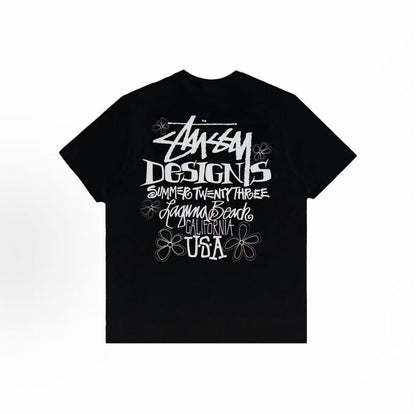 Stussy SS23 Summer LB Tee Collection - Round-neck Letter Patterned Printed Short-Sleeved T-Shirt for Men