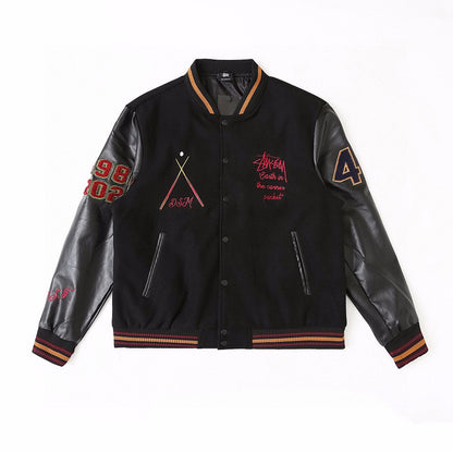 STUSSY BALL 8 PRINT JACKET BLACK