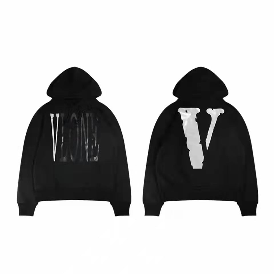 VLONE Logo Print Hoodie Black