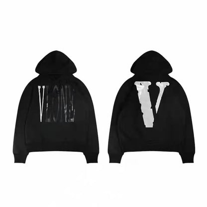 VLONE Logo Print Hoodie Black