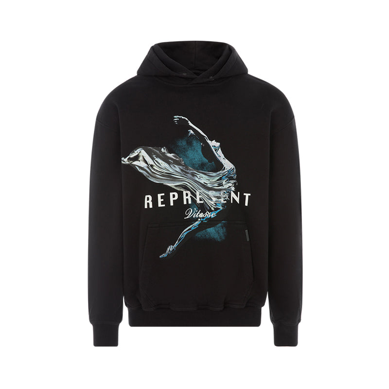 REPRESENT  VITESSE JET BLACK HOODIE