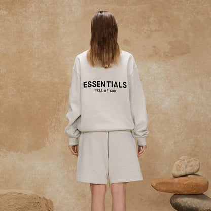 FOG FEAR OF GOD 22 double row flocking round neck sweatshirt ESSENTIALS casual top