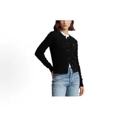 Ralph Lauren Solid-color Logo Embroidered Single-Button Long-Sleeved Sweater Standard Fit Women's Style