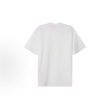 PRADA SS22 Cotton Letter Logo Round-neck Short-sleeved T-shirt for Men - White