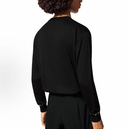 LOUIS VUITTON Solid-color Round-neck Long-sleeved Shirt for Men - Black