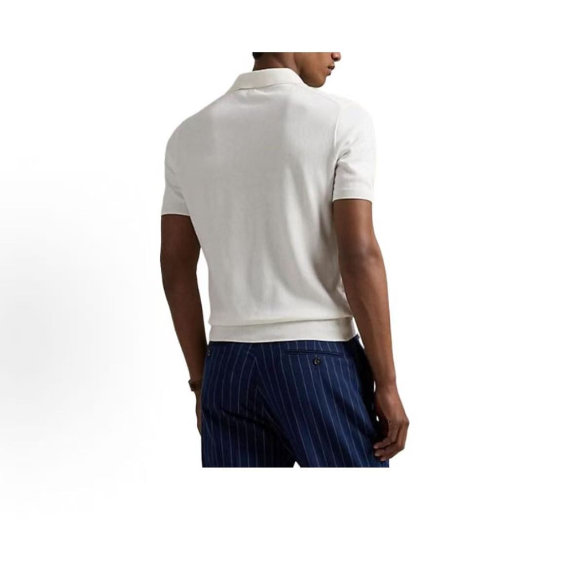 Ralph Lauren Logo Button Short-Sleeved Polo Shirt - Men's - White