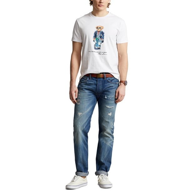 Ralph Lauren Bear Print Tee White Reg Bear