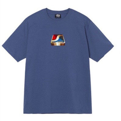 STUSSY METAL CUBE PRINT TEE NAVY