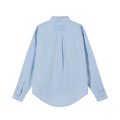 AMI Long Sleeve Solid Color Shirt Light Blue