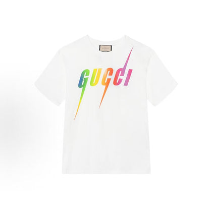 GUCCI Ancient Grecian SS23 Blade Round-neck Straight-cut Blade-edge Print Short-sleeved T-shirt for Men, White