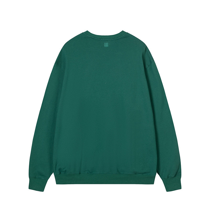 AMI  Big Logo Crewneck Hoodie Dark Green