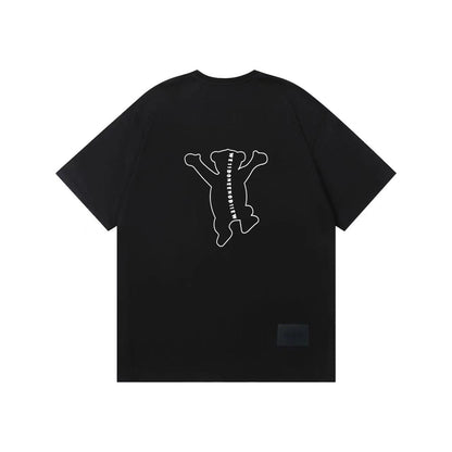 WE11DONE Bear Print Tee Black