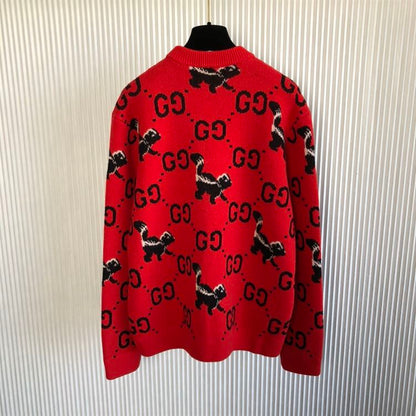 GUCCI GG AND SKUNK WOOL KNIT SWEATER – GCK012