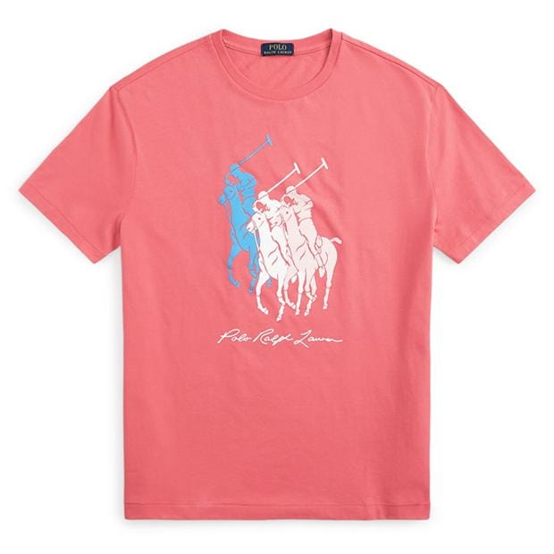 Ralph Lauren Multi Logo Tee Red Sky