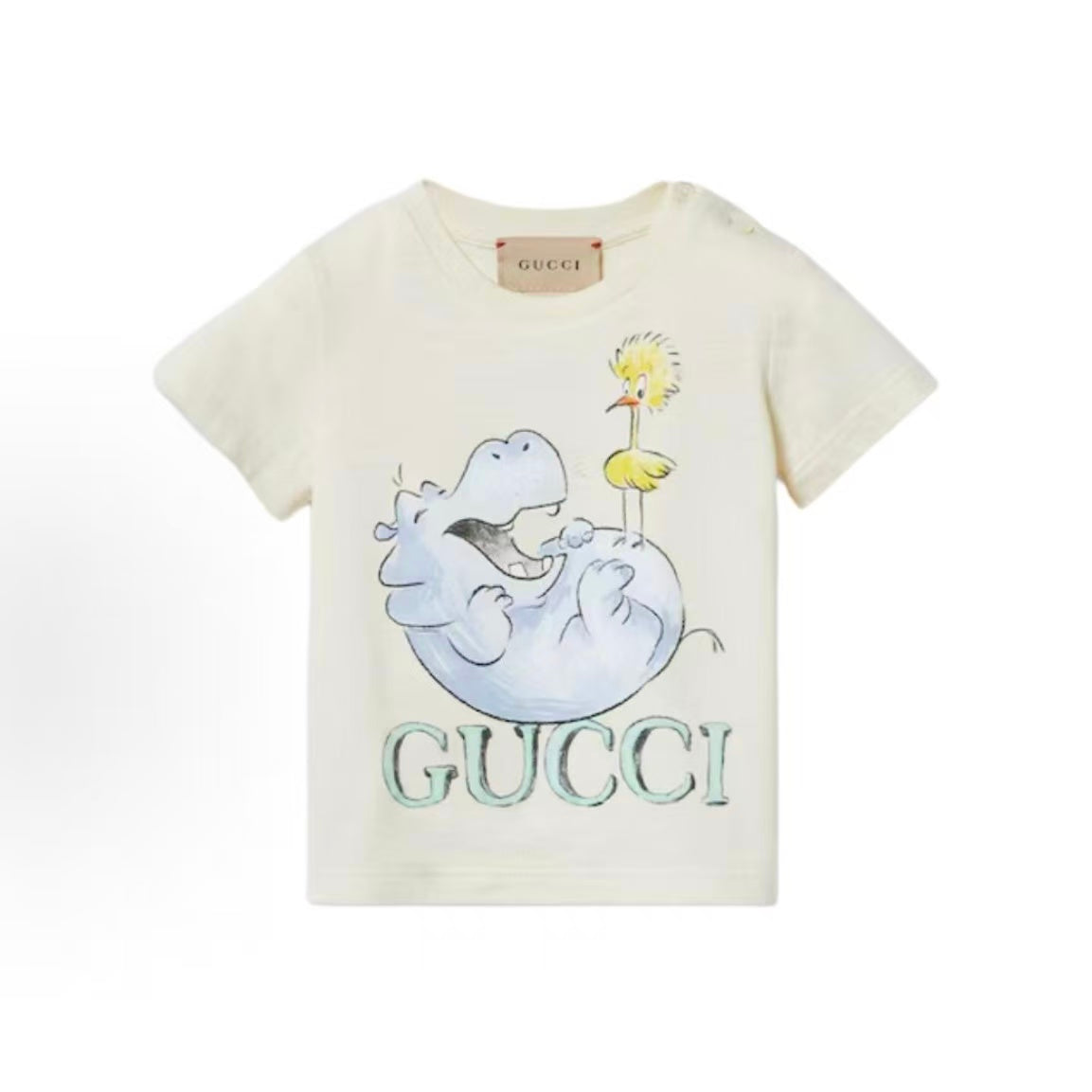 GUCCI T-shirt - Children's clothing - Letter print round-neck straight-leg short-sleeved - White - Infant to Toddler