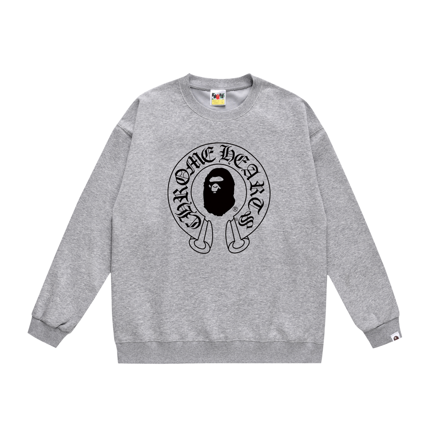 A Bathing Ape Horseshoe Print Hoodie Grey