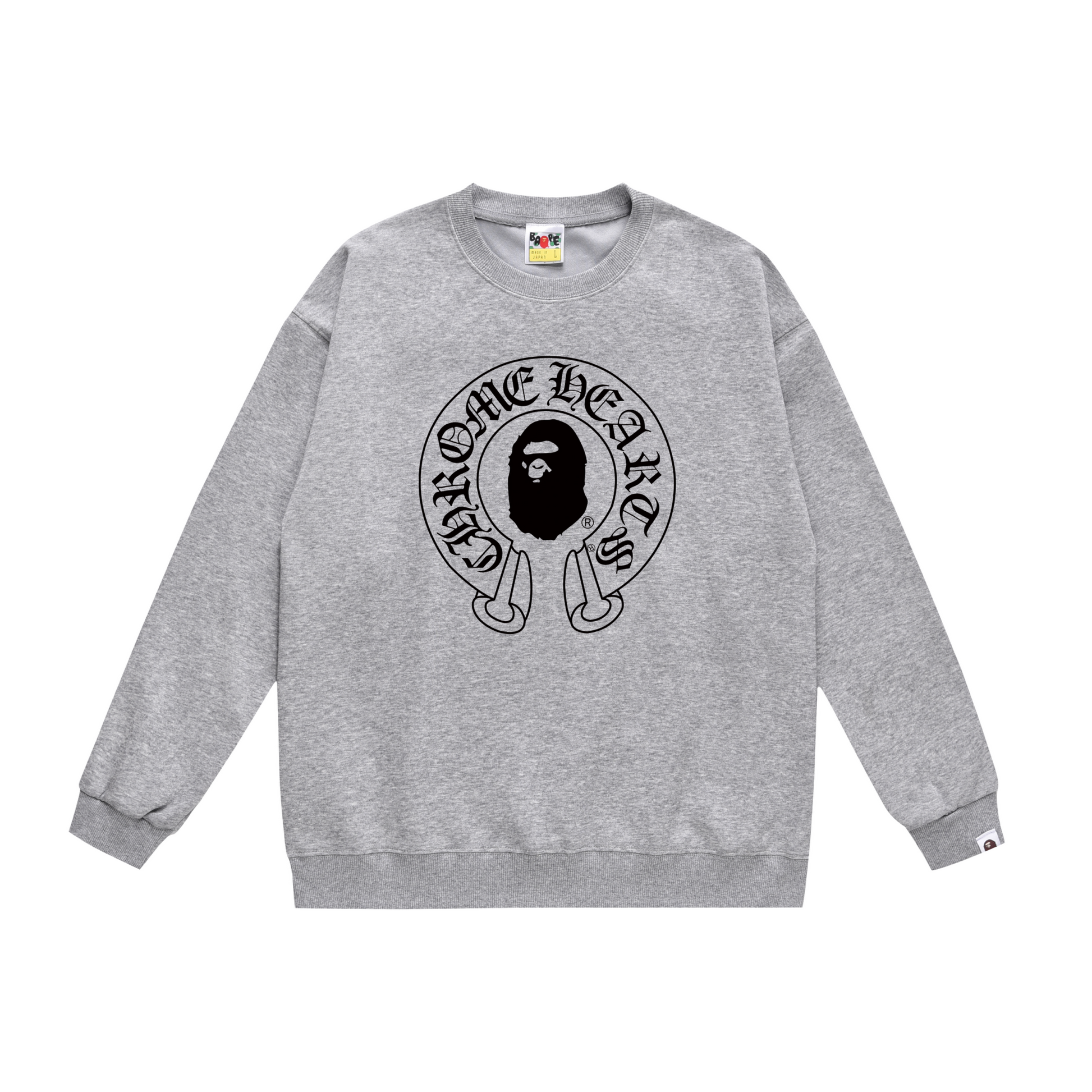 A Bathing Ape Horseshoe Print Hoodie Grey
