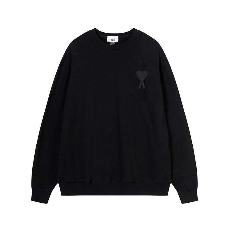 AMI Classic Logo Crewneck Hoodie Black