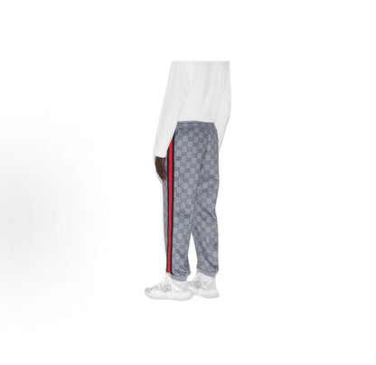 GUCCI Ancient Grecian Style 2024 Fall Collection Logo-embroidered lace-up ankle-length knitted sportswear for men in grey.