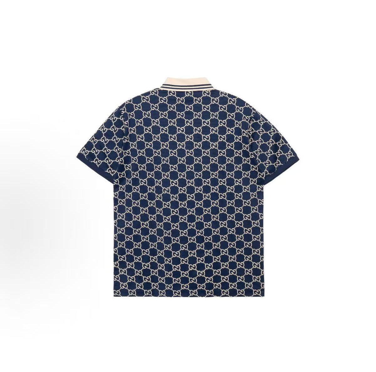 GUCCI Lido Printed Design Short-Sleeved Polo Shirt for Men - Blue