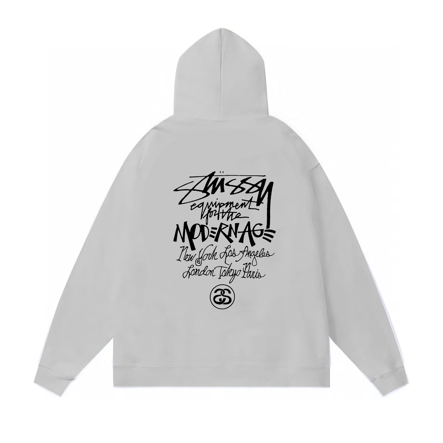 STUSSY BASIC LOGO HOODIE GREY