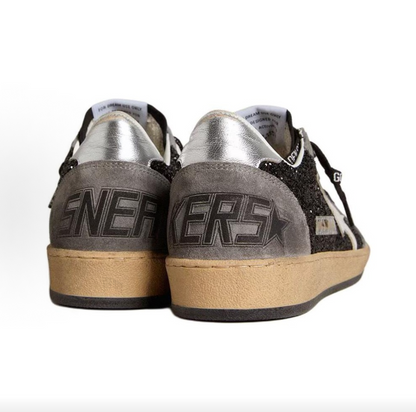 Golden Goose Ball Star Women's Black Low-Top Sneakers – Goat Leather, Round Toe, Lace-Up, Star Motif