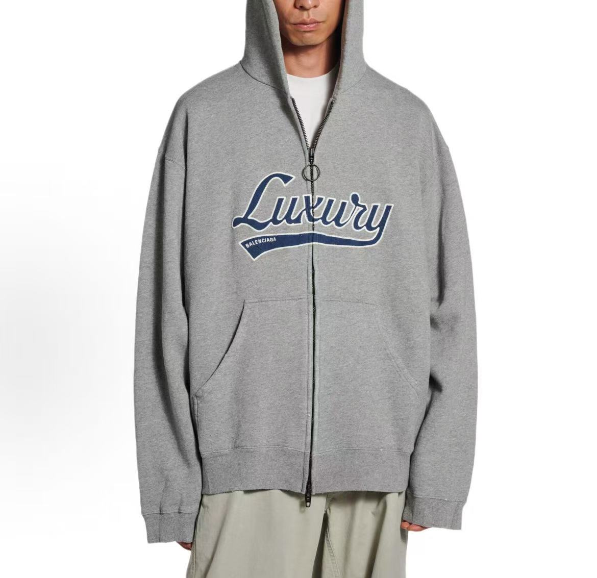 Balenciaga FW25 Winter Collection - Zippered opening with hood design, long-sleeved, pullover, loose fit, men's style