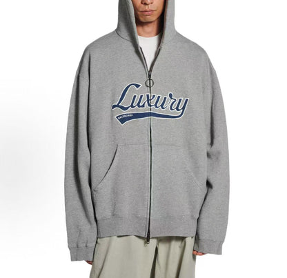Balenciaga FW25 Winter Collection - Zippered opening with hood design, long-sleeved, pullover, loose fit, men's style