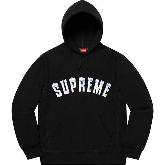 Supreme Icy Arc Logo Hoodie Black/White