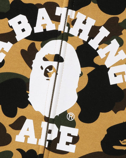 A Bathing Ape 1st Camo Crazy College Full Zip Hoodie In Yellow