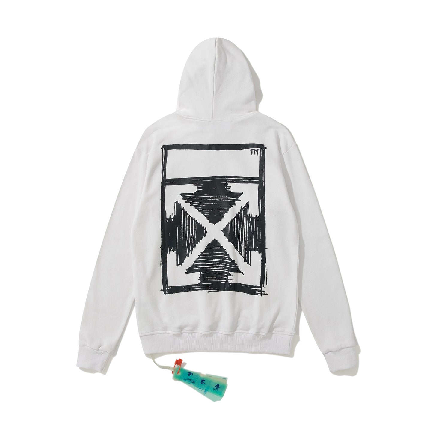 Off-White 2023 doodle arrow print hooded sweater white