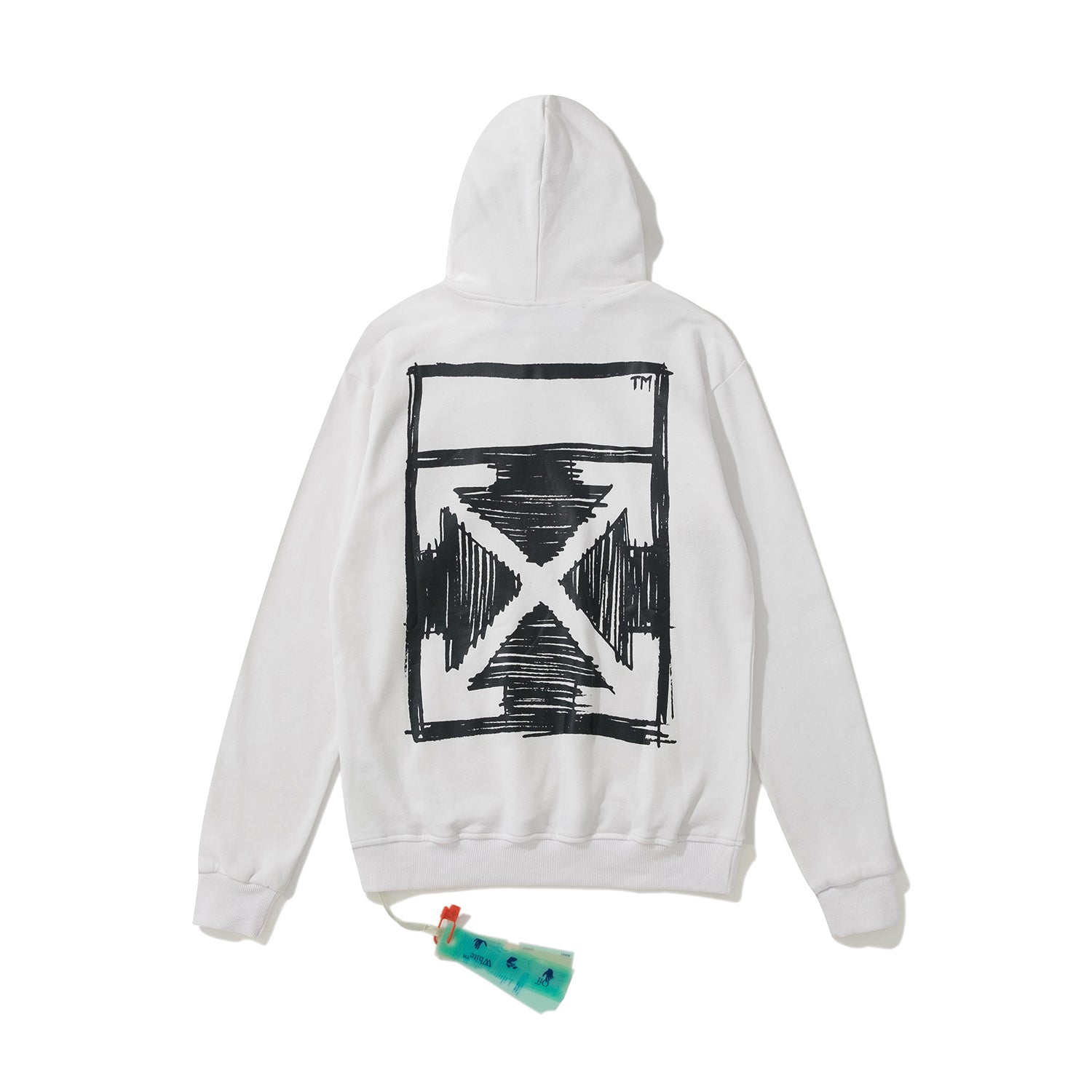 Off-White 2023 doodle arrow print hooded sweater white