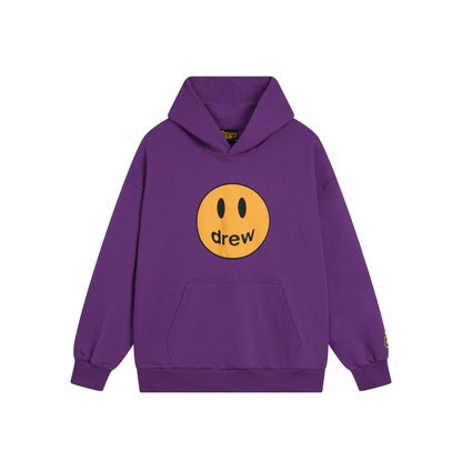 Drew House Smiley Face Series Mascot Navy Smiley Face Hooded Fleece Sweatshirt Winter Unisex Navy Blue