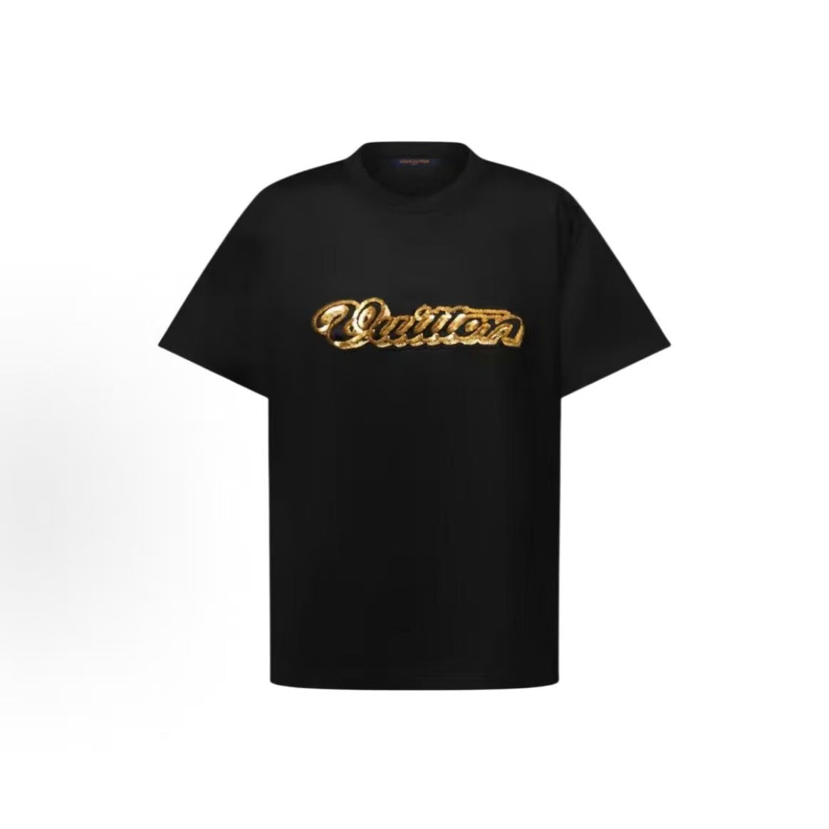 LOUIS VUITTON SS26 Spring/Summer Collection Cotton Round-neck Embroidered Vuitton Decorative Signature Logo Pullover Lace-Up T-Shirt for Men