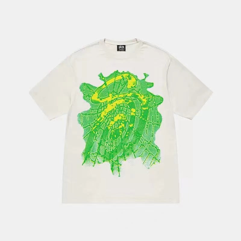 STUSSY COLORFUL GRAFFITI TEE WHITE
