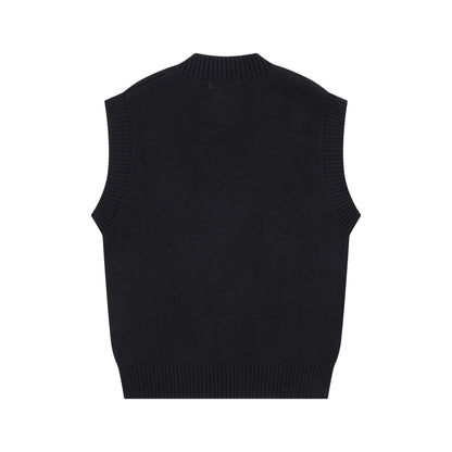 AMI Logo Sleeveless Sweater Black