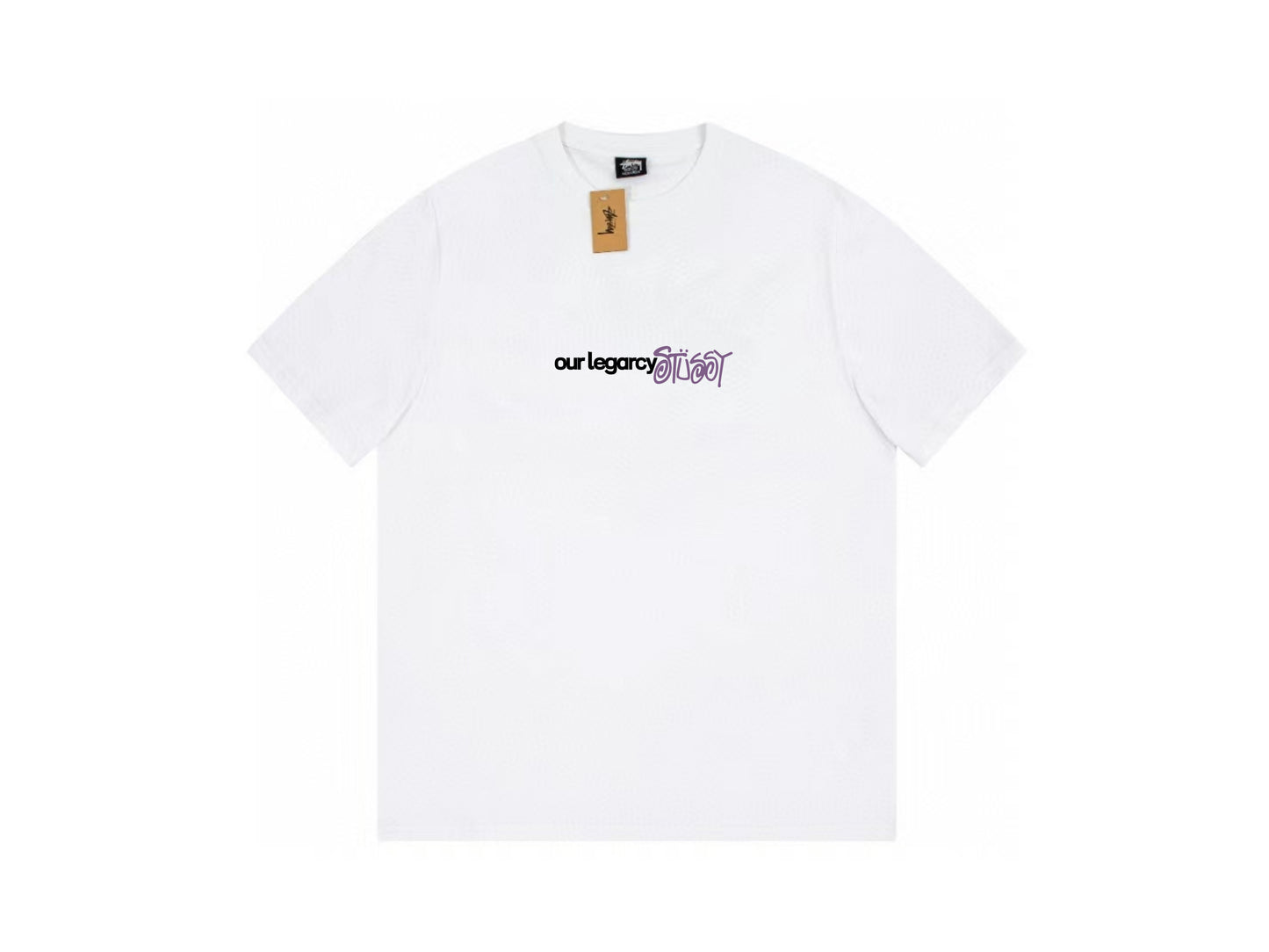 STUSSY × OURLEGACY LOGO TEE WHITE