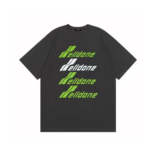 WE11DONE Contrasting Barrage Print Tee Grey