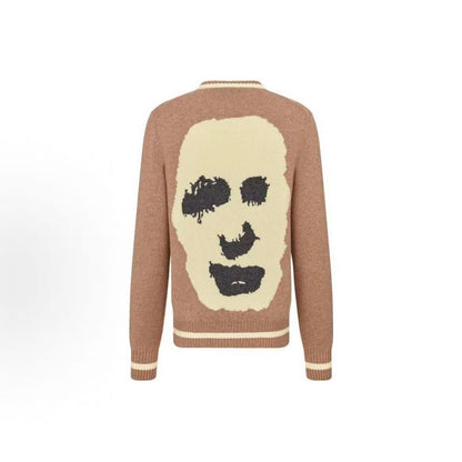 DIOR Men's SS23 Jacquard Embroidered Round-Neck Long-Sleeve Sweater