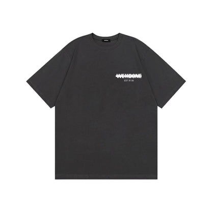 WE11DONE Fuzzy Letters Print Tee Grey