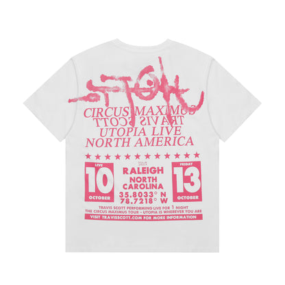 Travis Scott Utopia Live Print T shirt White