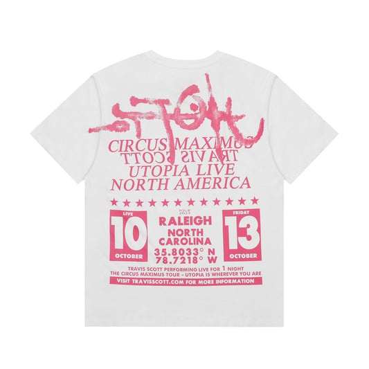 Travis Scott Utopia Live Print T shirt White